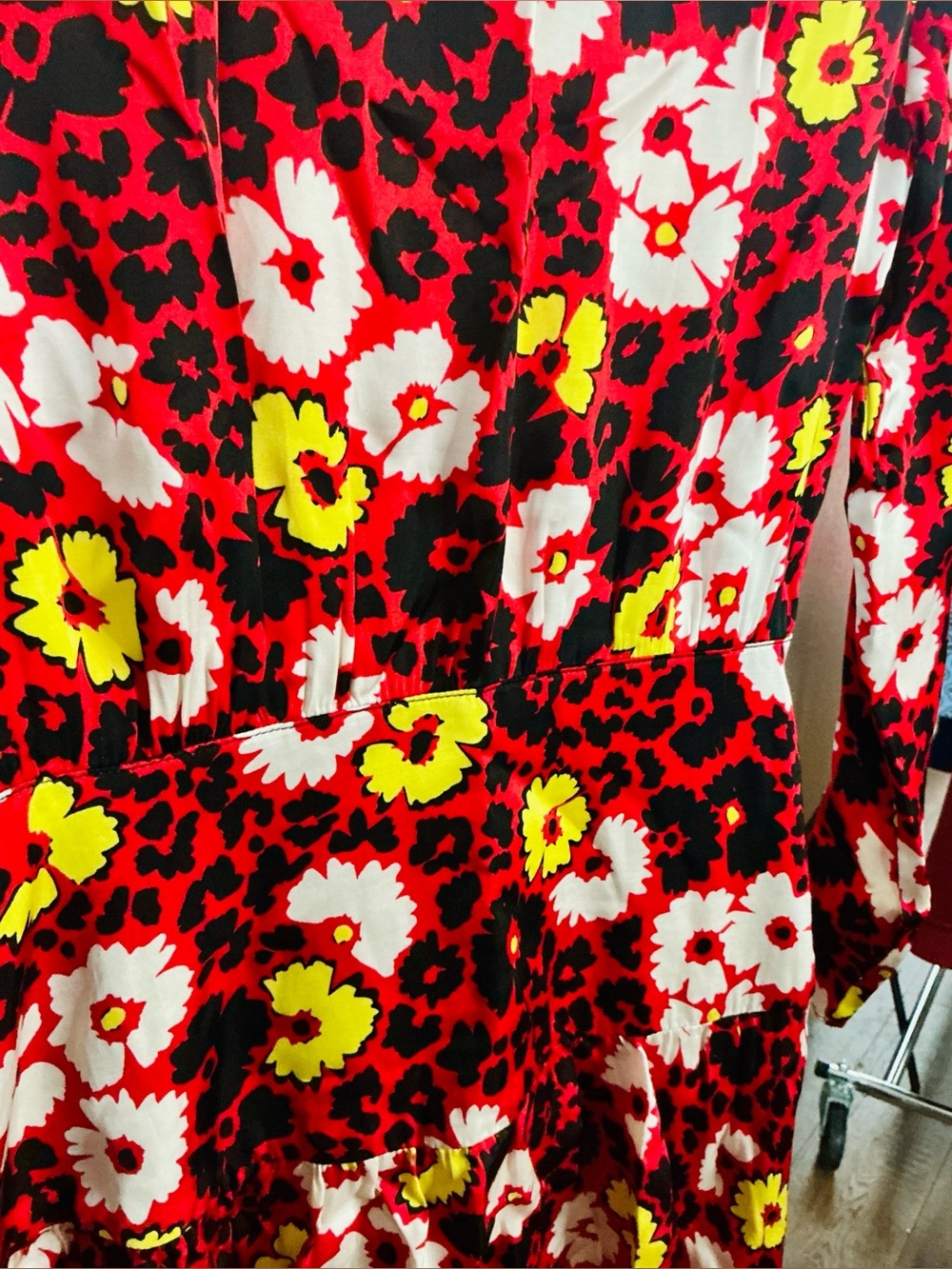 The Kooples Red Floral Long Sleeve Mini Dress 1/S NWT - Picture 10 of 13